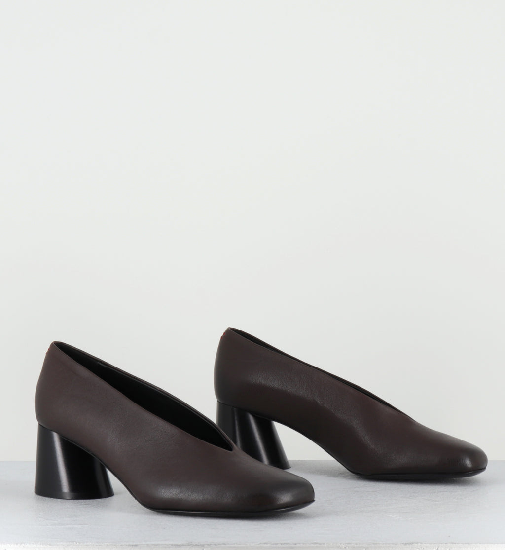 Escarpins en cuir marron - ODILE01 WASH MOKA