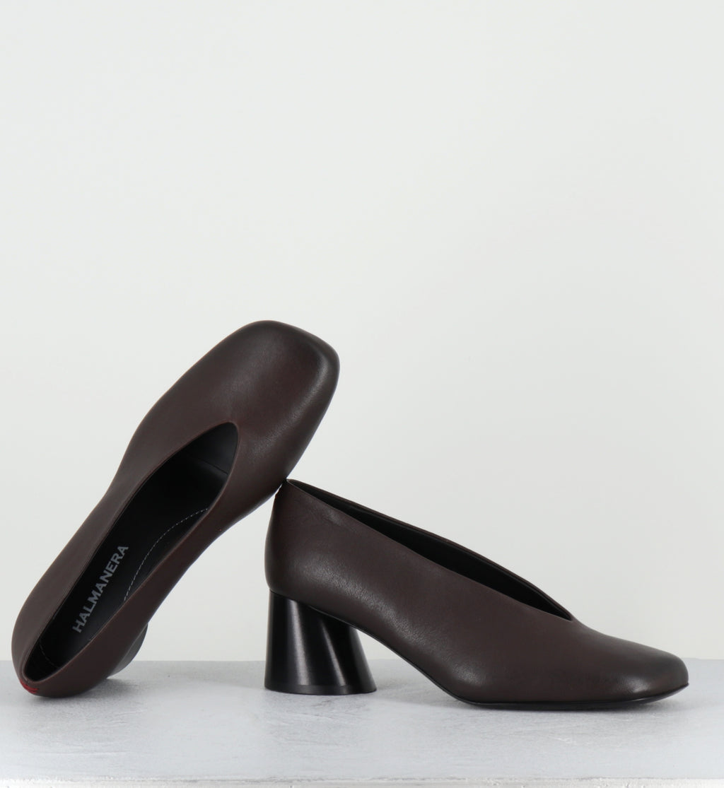 Escarpins en cuir marron - ODILE01 WASH MOKA