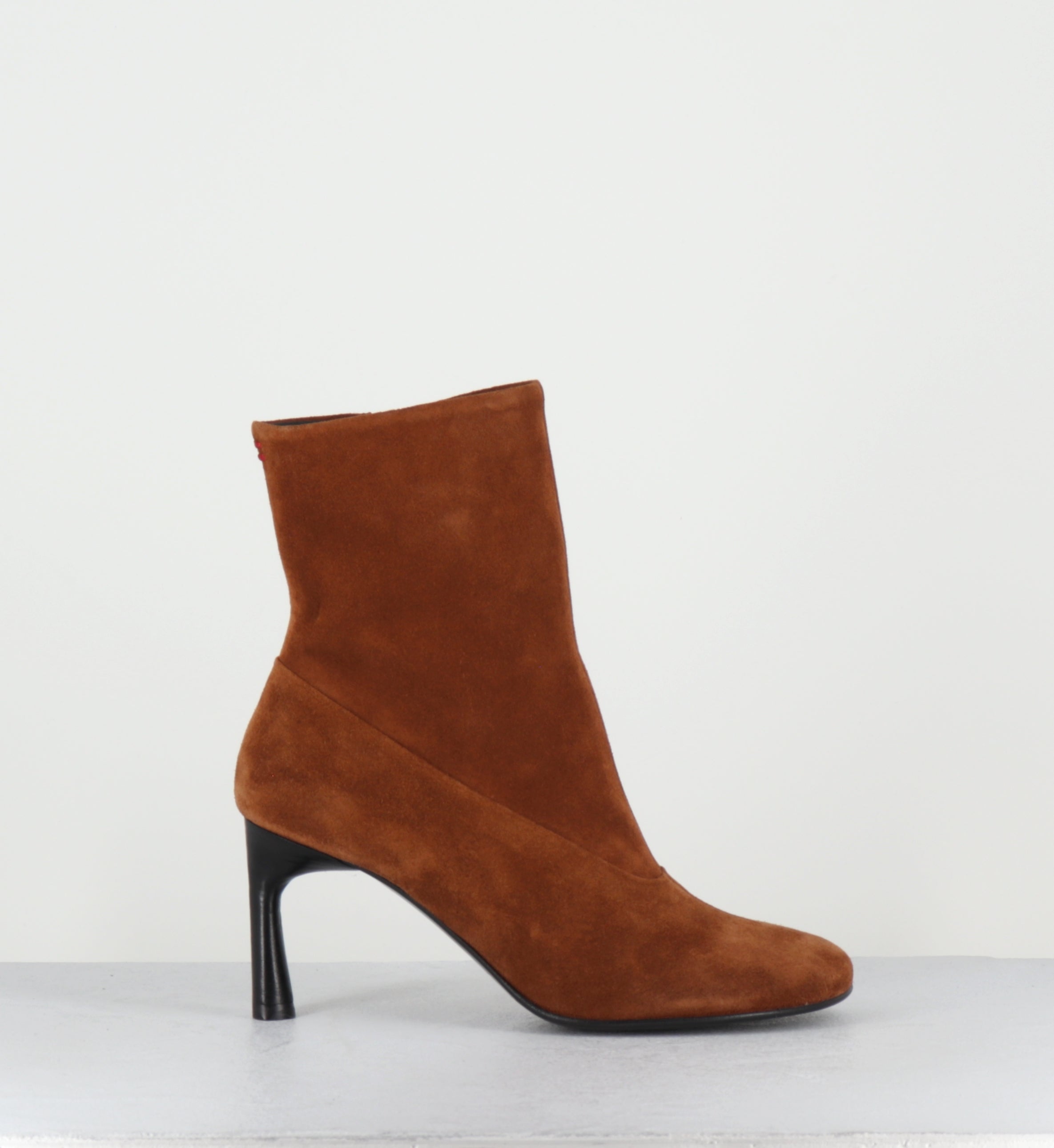 Bottines à talon en daim camel - LORI15 VELOUR TABAC