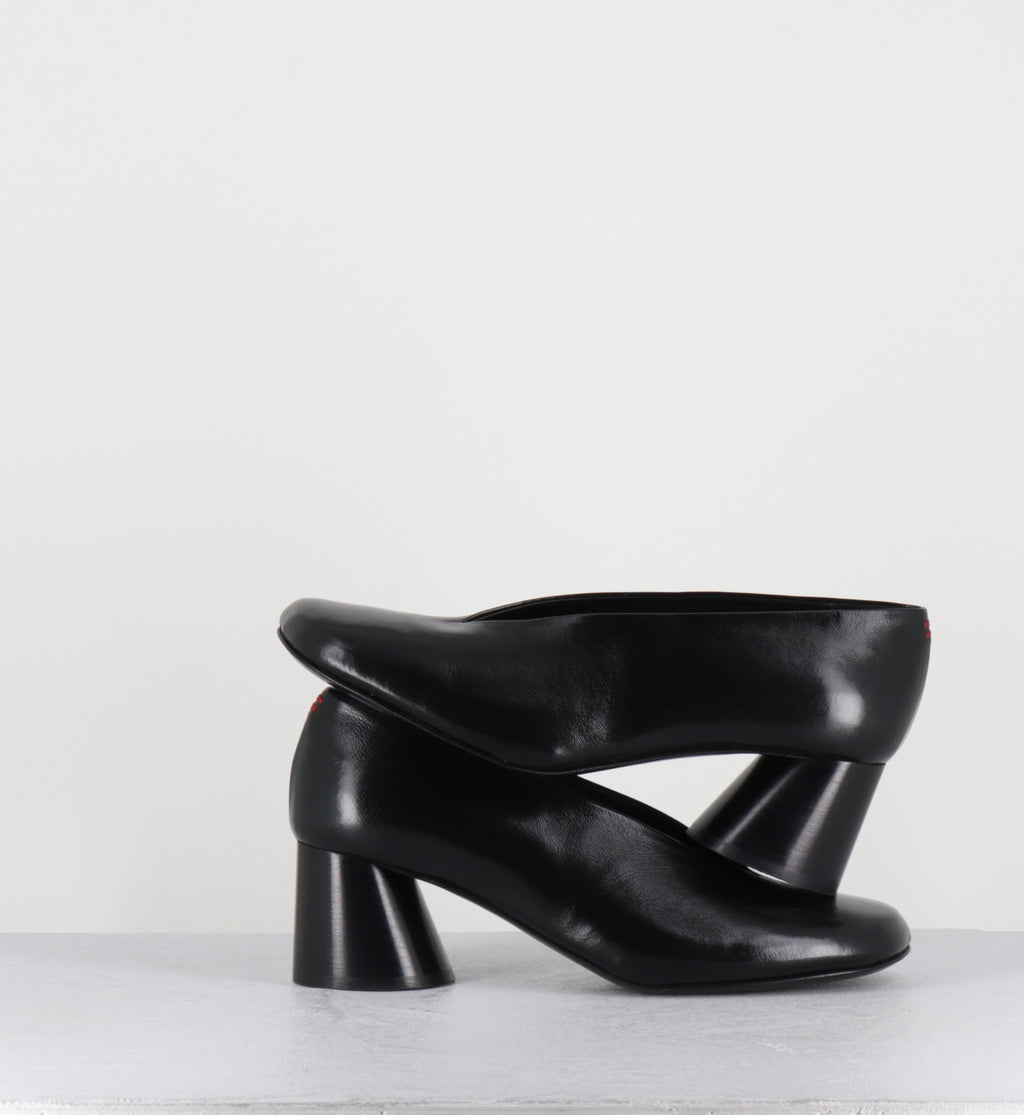 Escarpins en cuir noir - ODILE01 GLAZE NERO