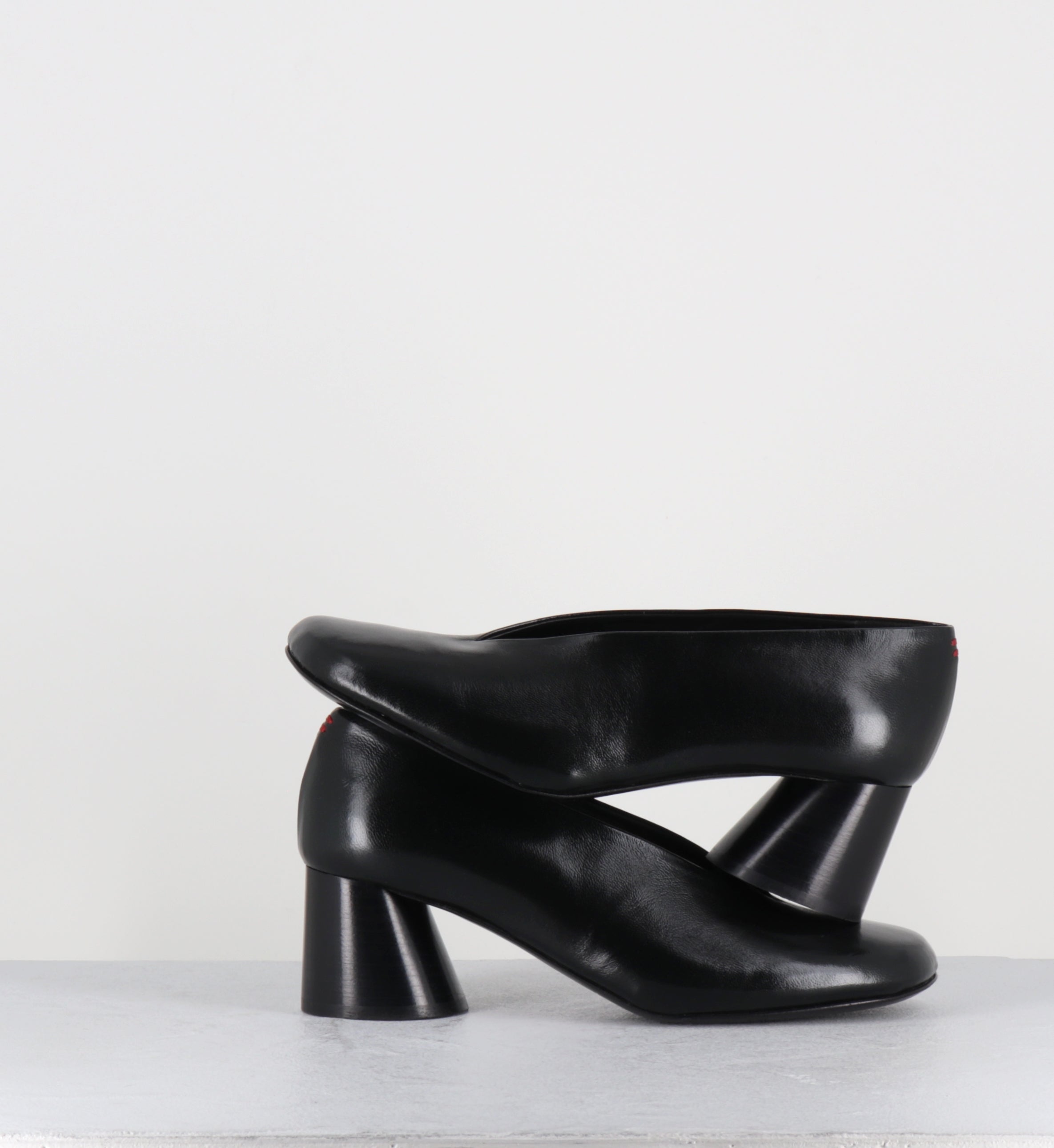 Escarpins en cuir noir - ODILE01 GLAZE NERO