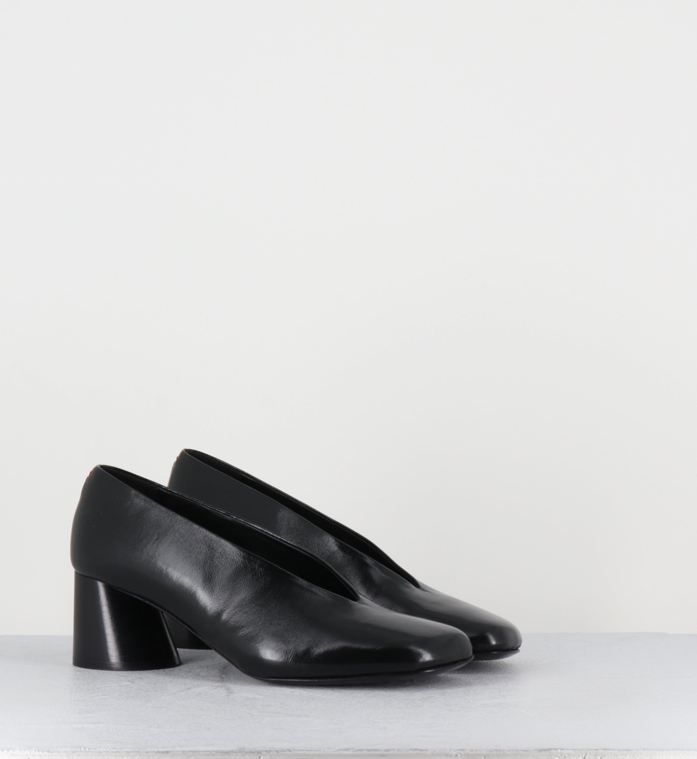 Escarpins en cuir noir - ODILE01 GLAZE NERO