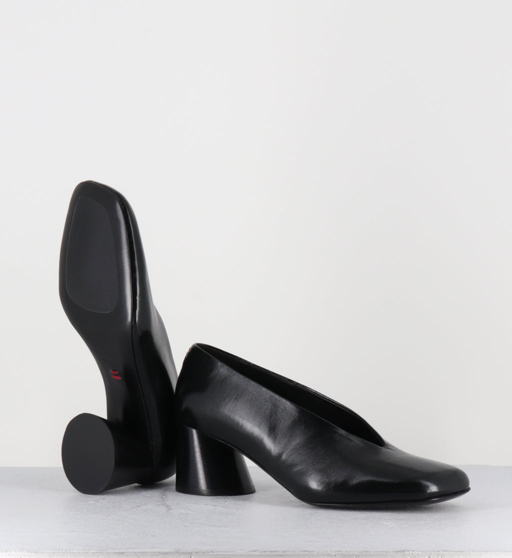 Escarpins en cuir noir - ODILE01 GLAZE NERO