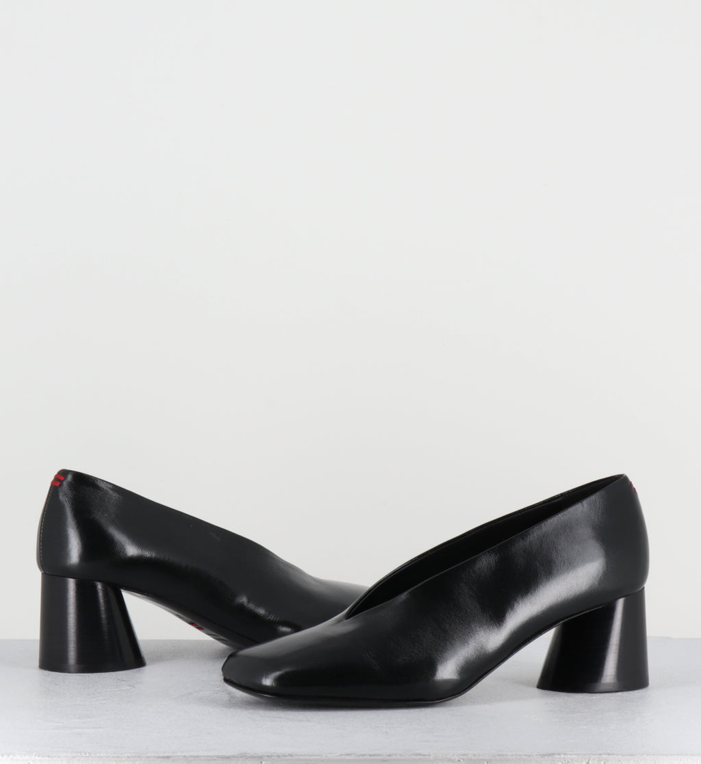 Escarpins en cuir noir - ODILE01 GLAZE NERO