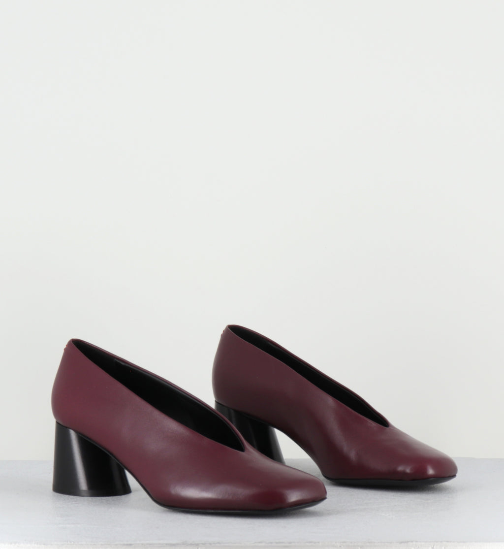 Escarpins en cuir bordeaux - ODILE01 BARON BORGONIA