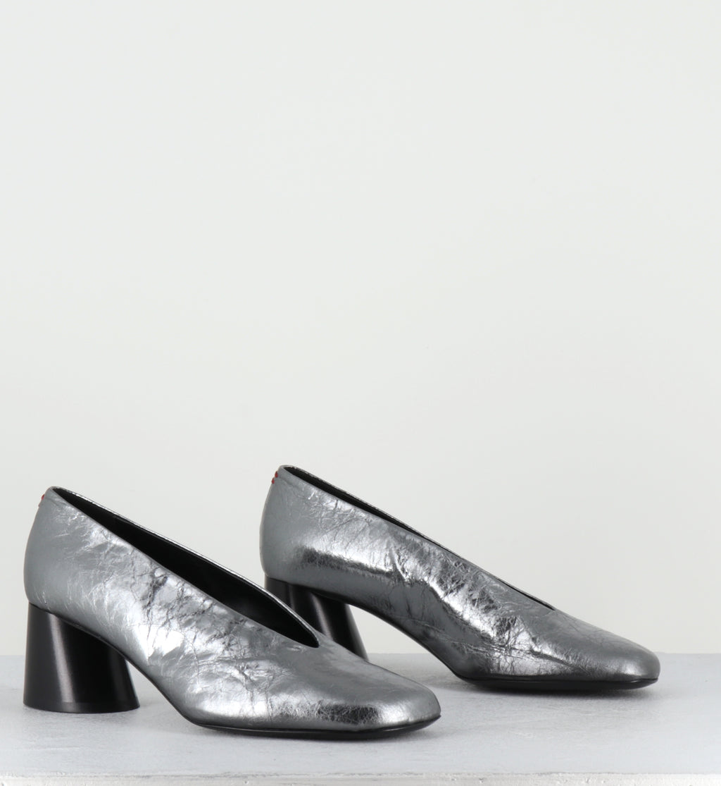 Escarpins cuir argent à talon margiela - ODILE01 LAMINA ALLUMINIO
