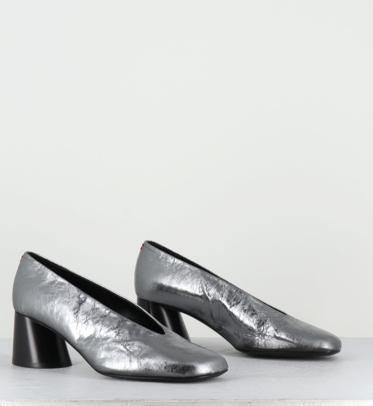 Escarpins cuir argent à talon margiela - ODILE01 LAMINA ALLUMINIO