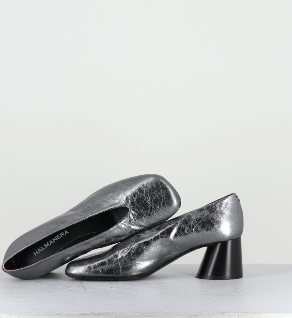 Escarpins cuir argent à talon margiela - ODILE01 LAMINA ALLUMINIO