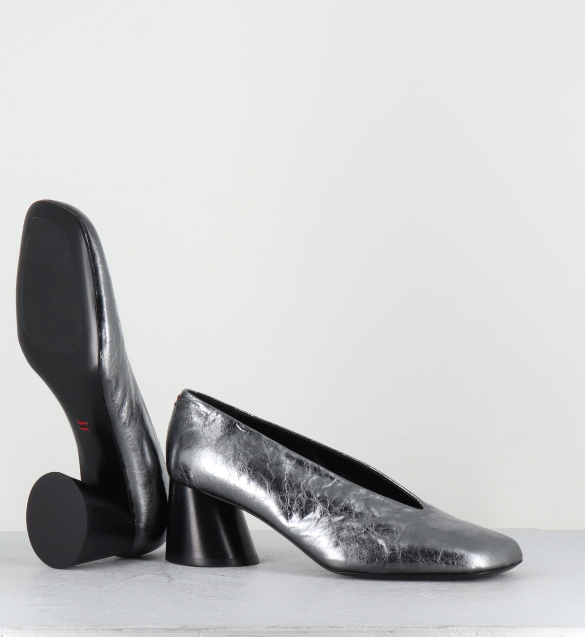 Escarpins cuir argent à talon margiela - ODILE01 LAMINA ALLUMINIO