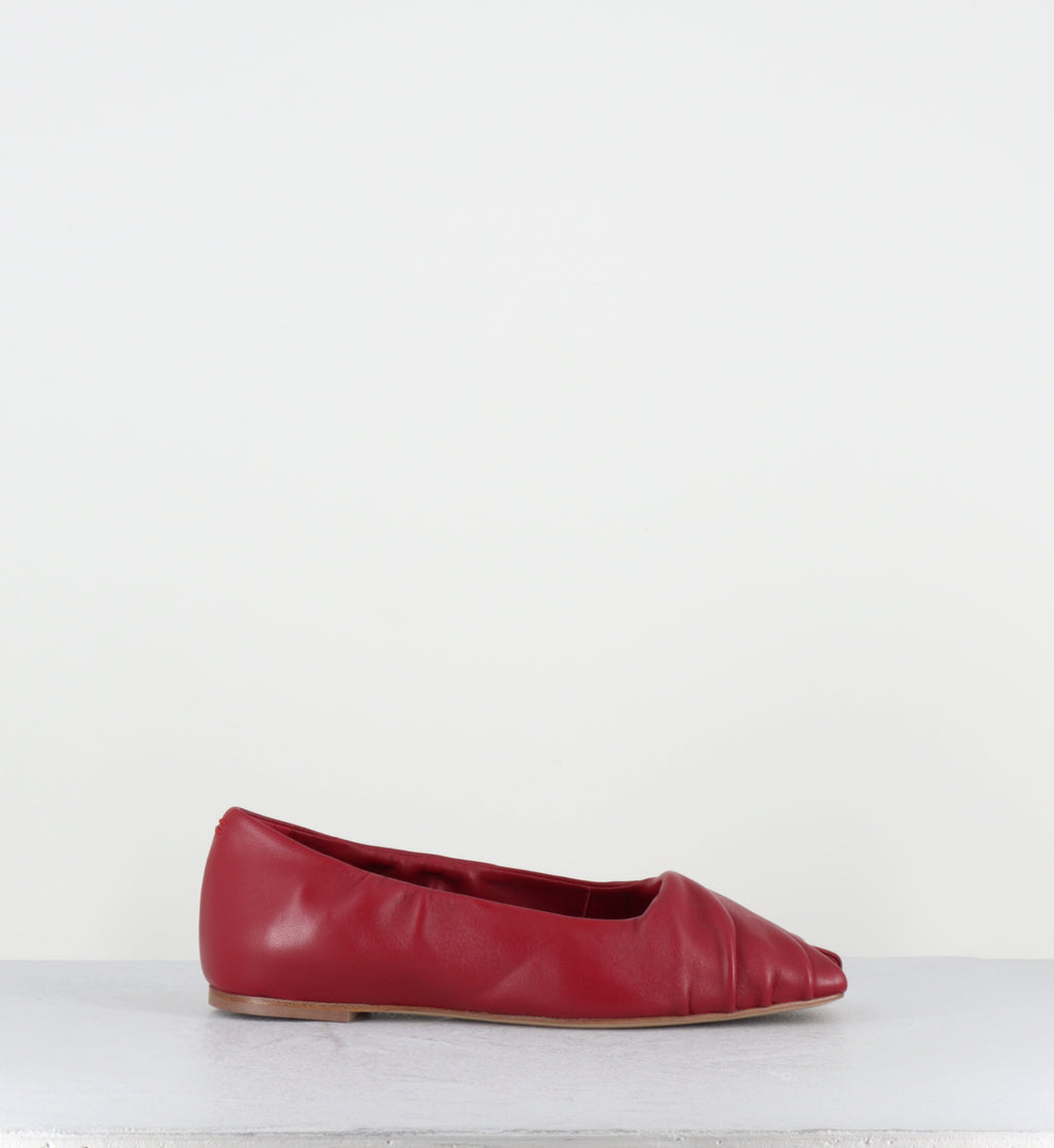 Ballerines sandales en cuir rouge - SAMI01 BARON PASSION