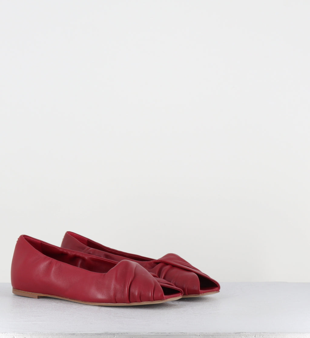 Ballerines sandales en cuir rouge - SAMI01 BARON PASSION