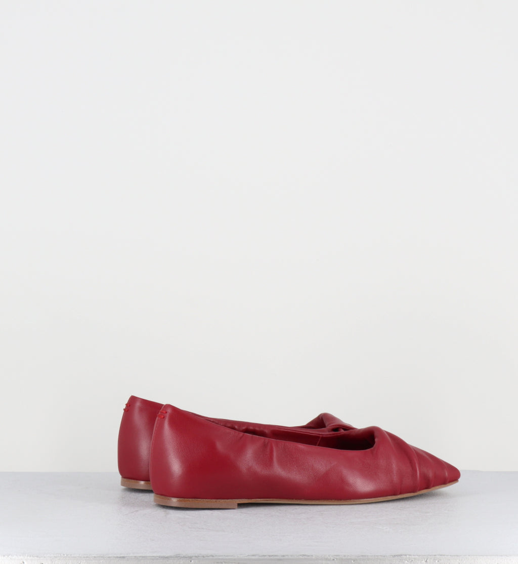 Ballerines sandales en cuir rouge - SAMI01 BARON PASSION