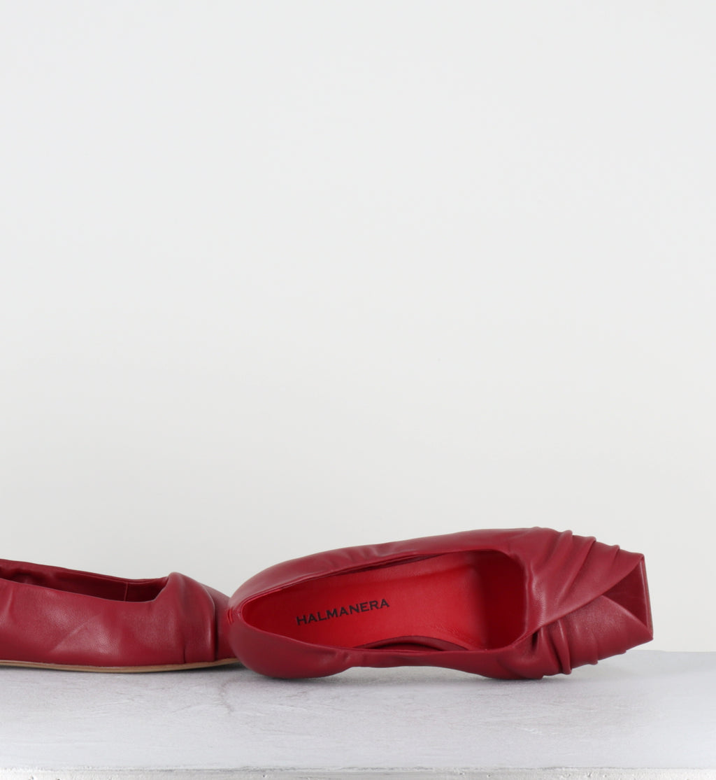 Ballerines sandales en cuir rouge - SAMI01 BARON PASSION