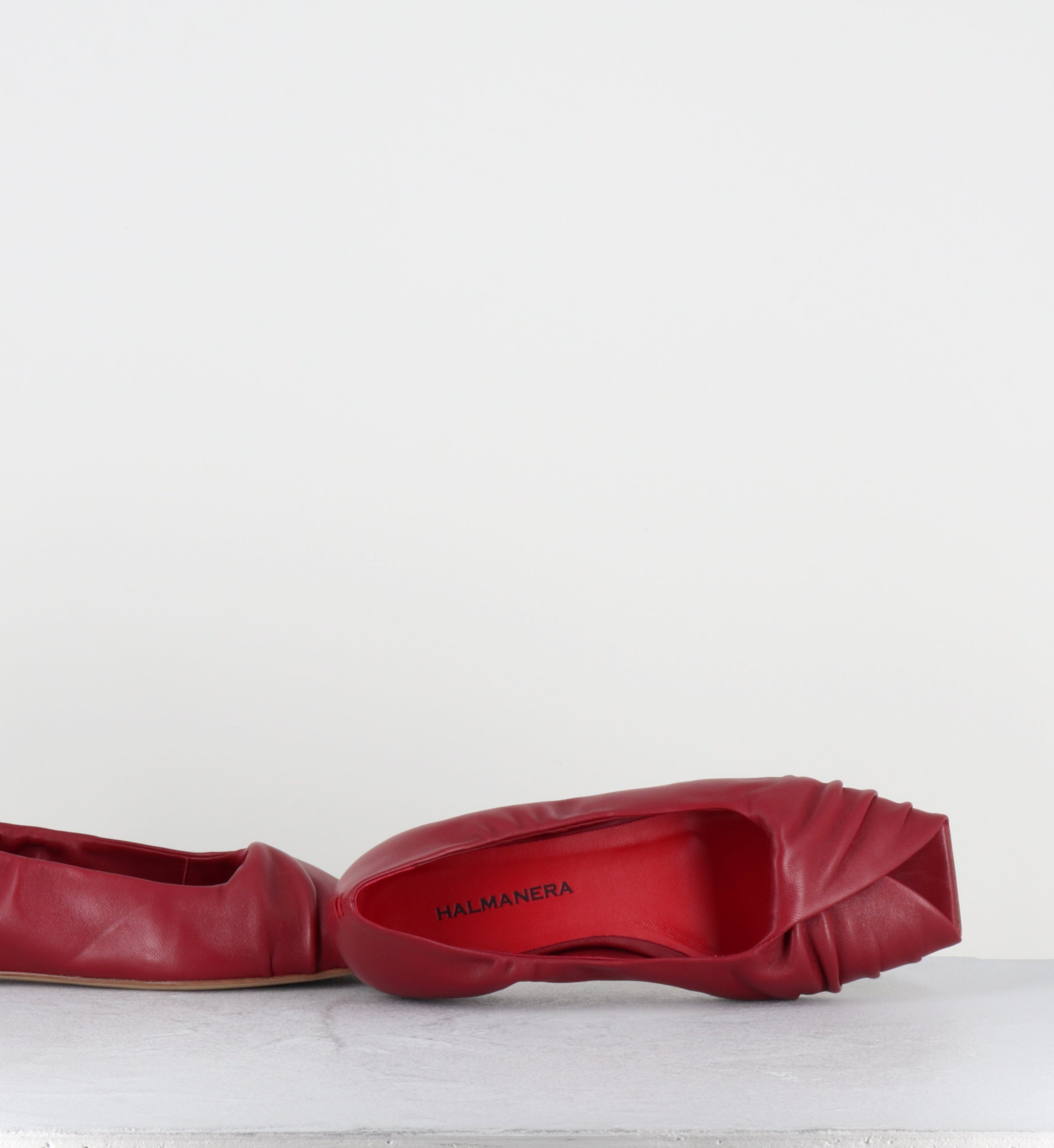 Ballerines sandales en cuir rouge - SAMI01 BARON PASSION