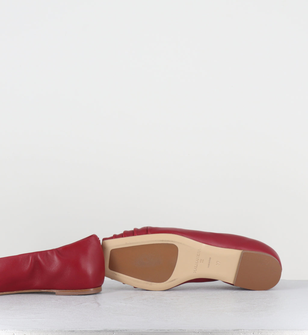 Ballerines sandales en cuir rouge - SAMI01 BARON PASSION