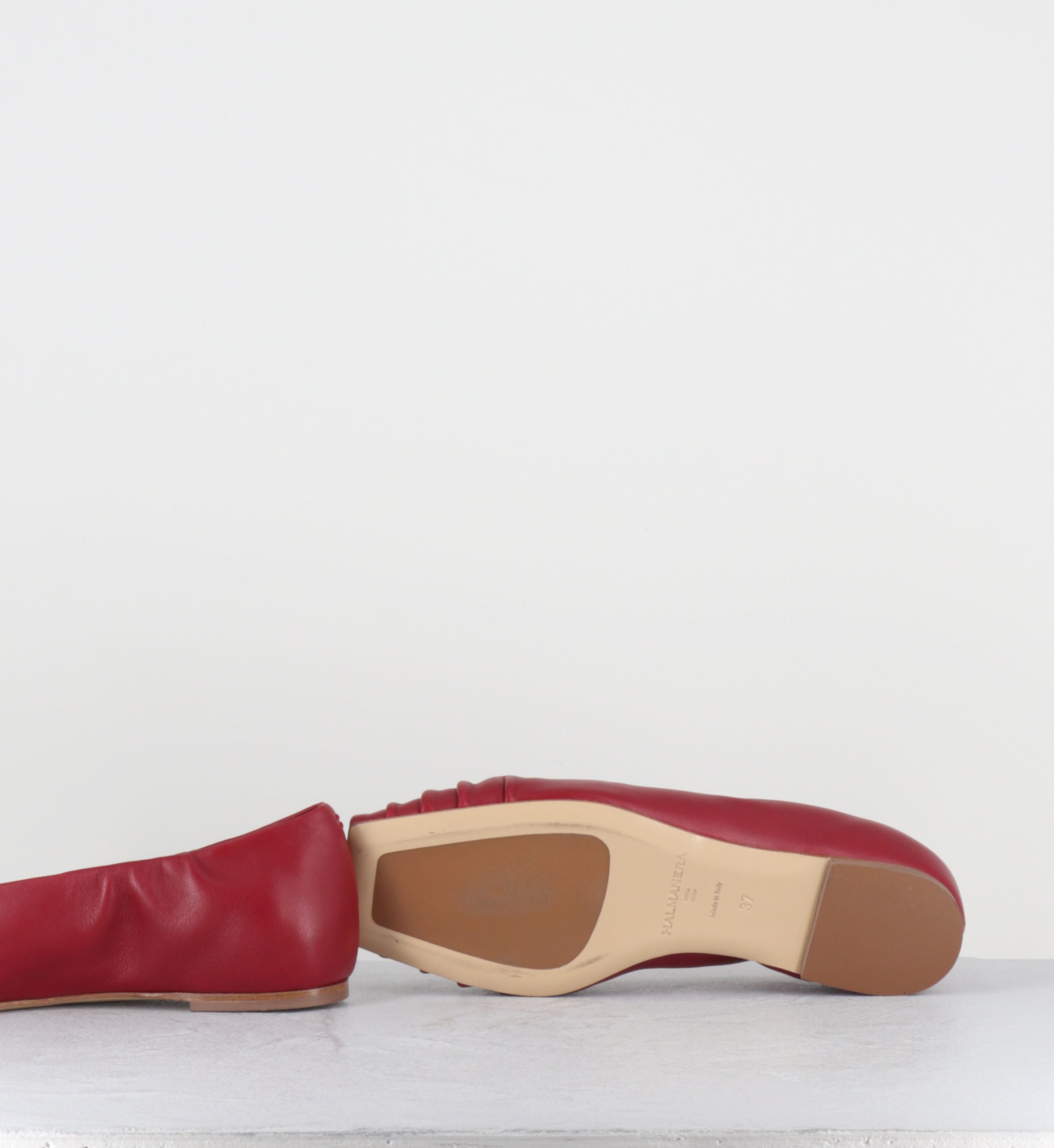 Ballerines sandales en cuir rouge - SAMI01 BARON PASSION