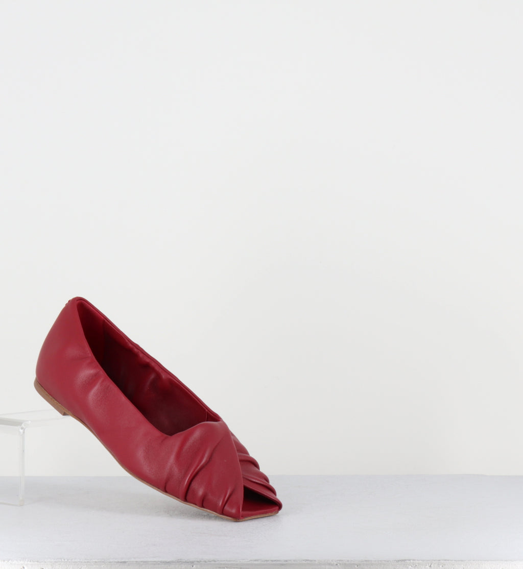 Ballerines sandales en cuir rouge - SAMI01 BARON PASSION
