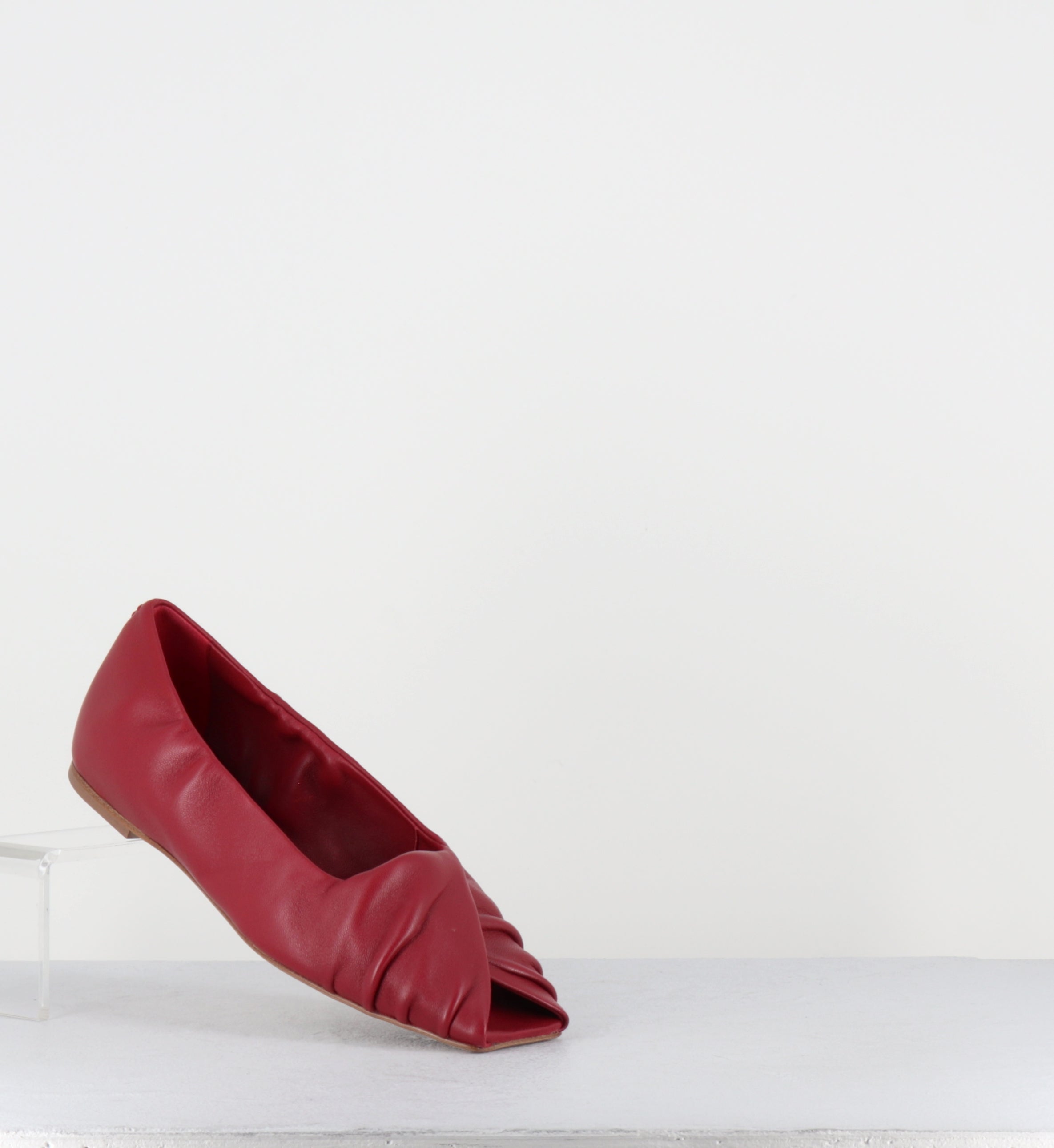 Ballerines sandales en cuir rouge - SAMI01 BARON PASSION