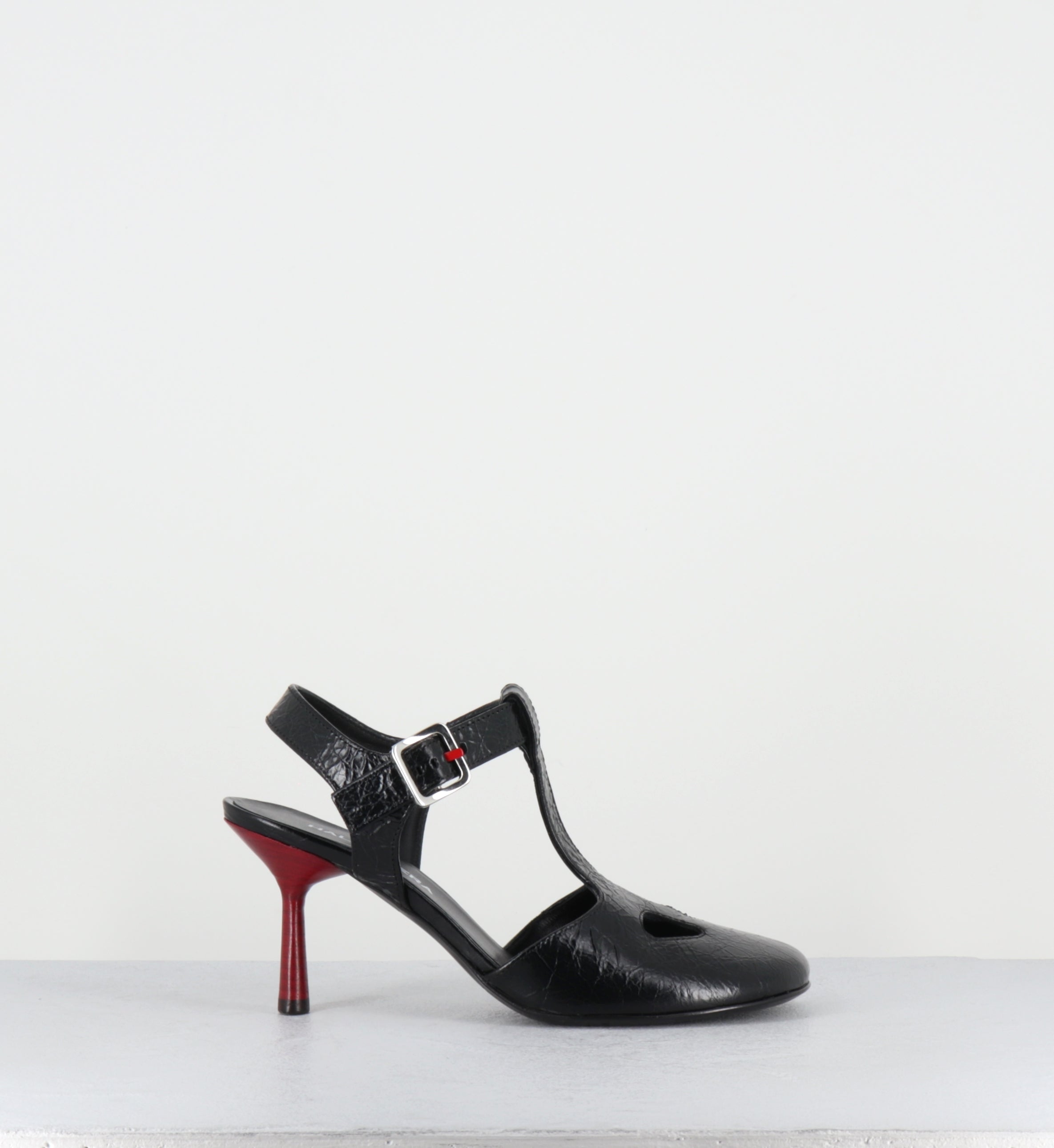 Chaussures en cuir noir talon rouge - ADEL04 BOMBER NERO