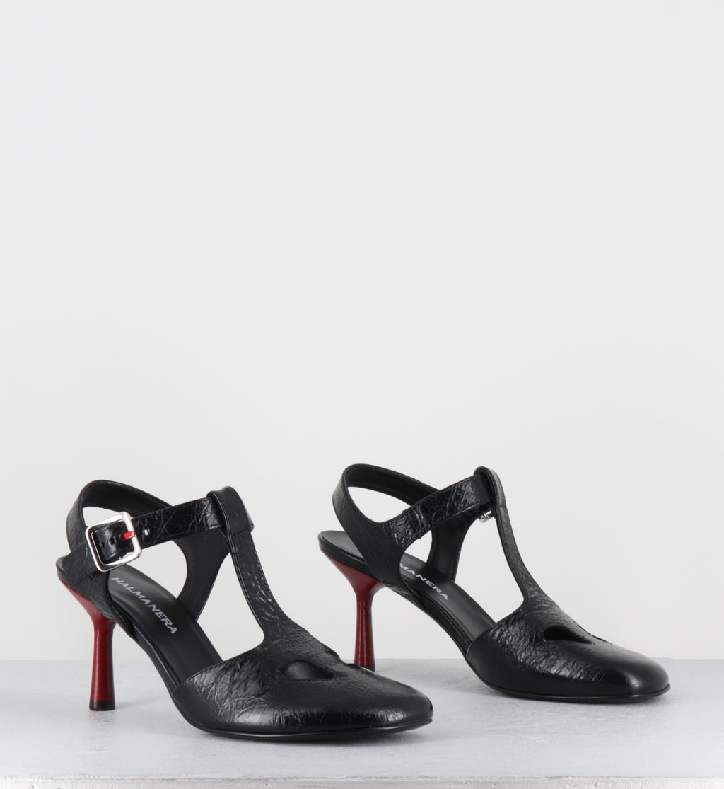 Chaussures en cuir noir talon rouge - ADEL04 BOMBER NERO