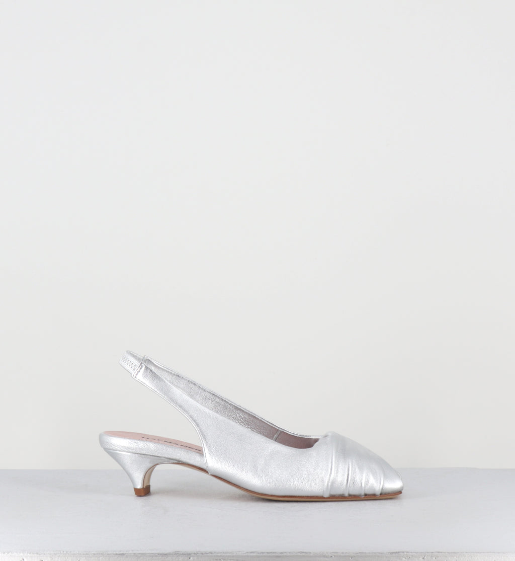 Sandales petit talon cuir argent - TALA02 METAL ARGENTO
