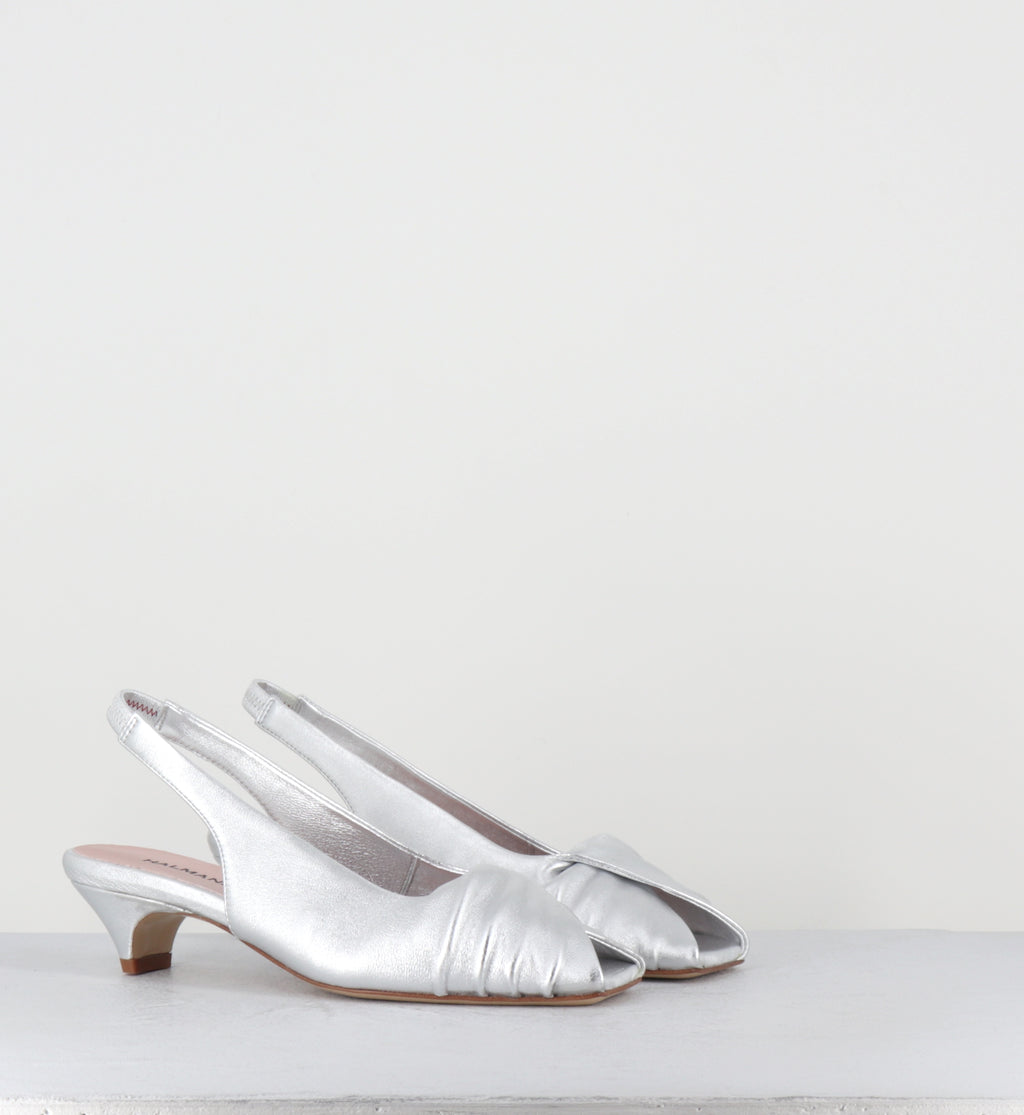 Sandales petit talon cuir argent - TALA02 METAL ARGENTO