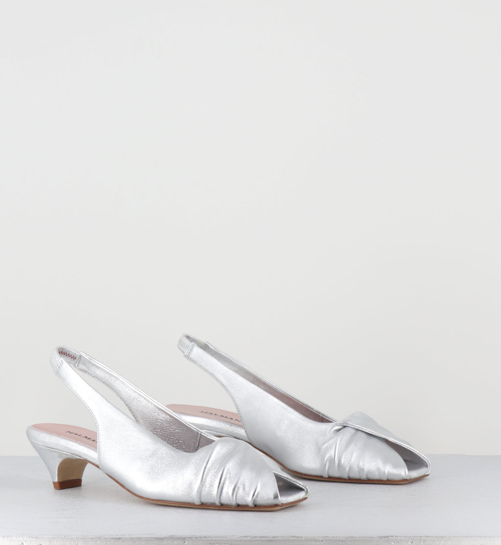 Sandales petit talon cuir argent - TALA02 METAL ARGENTO