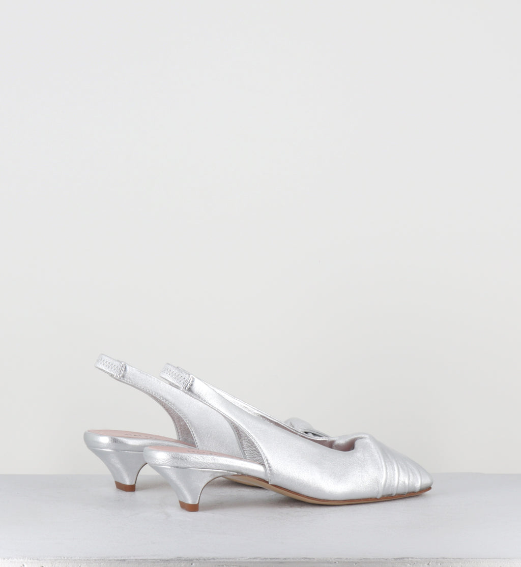 Sandales petit talon cuir argent - TALA02 METAL ARGENTO