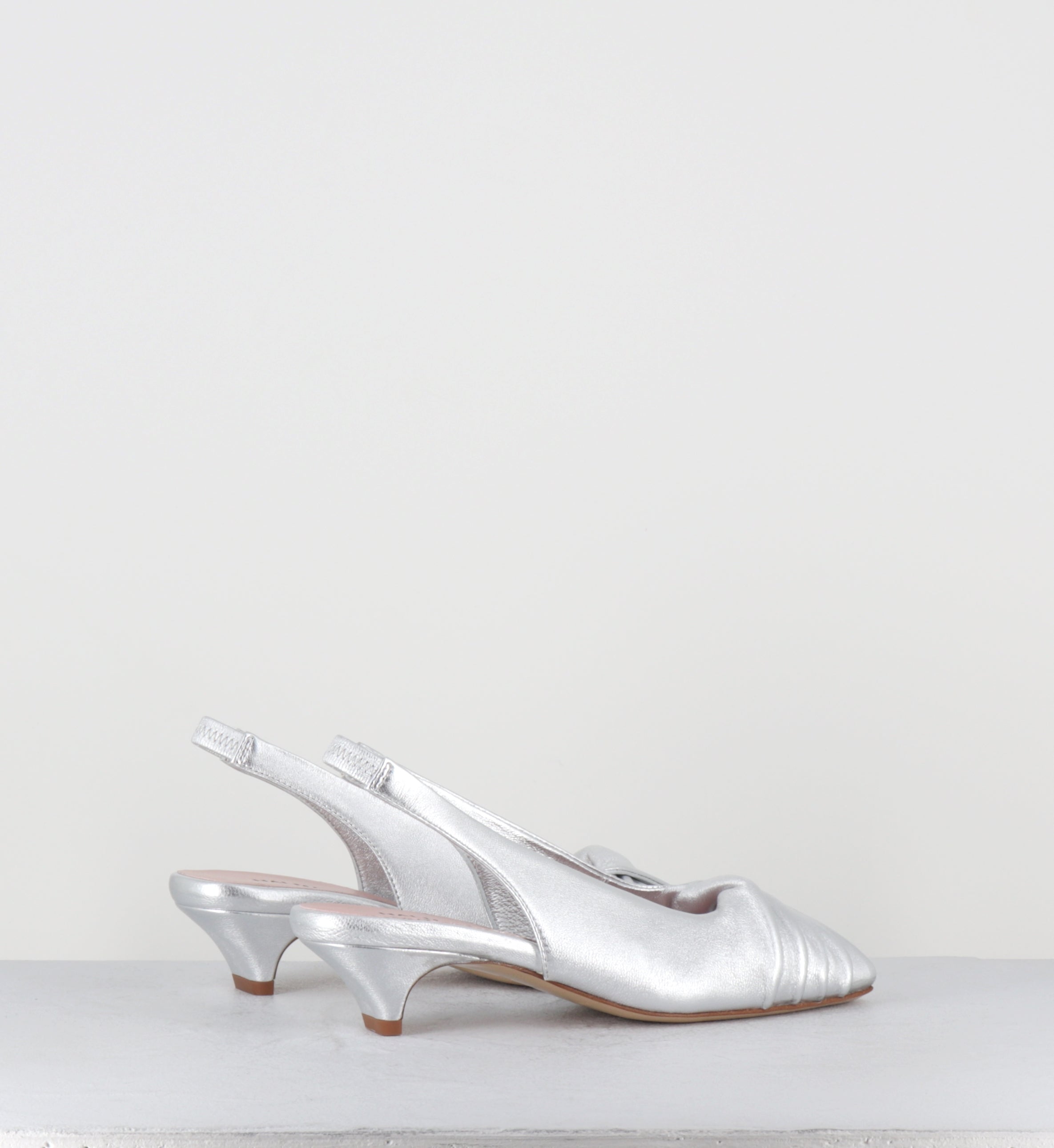 Sandales petit talon cuir argent - TALA02 METAL ARGENTO