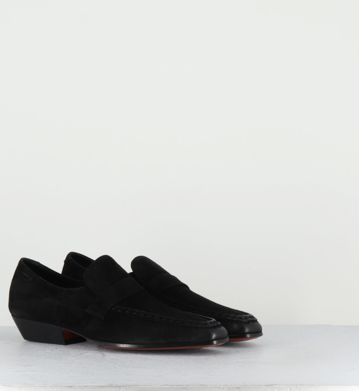 Mocassins daim noir petit talon - 62270 QUEEN NERO