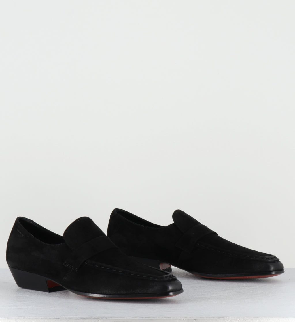 Mocassins daim noir petit talon - 62270 QUEEN NERO