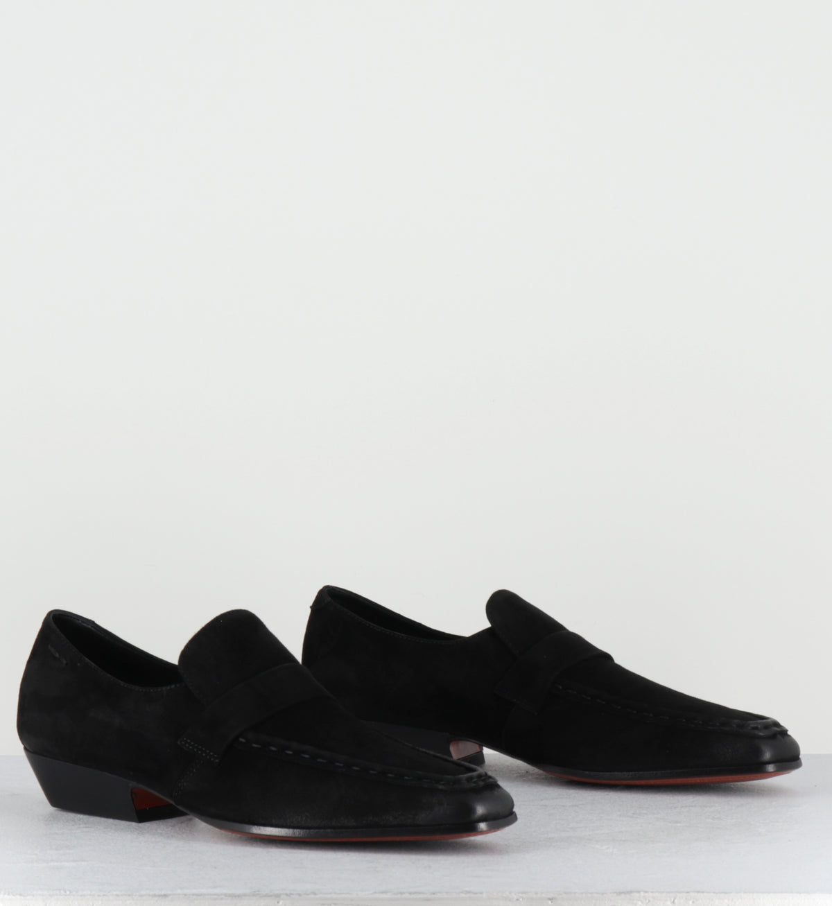 Mocassins daim noir petit talon - 62270 QUEEN NERO