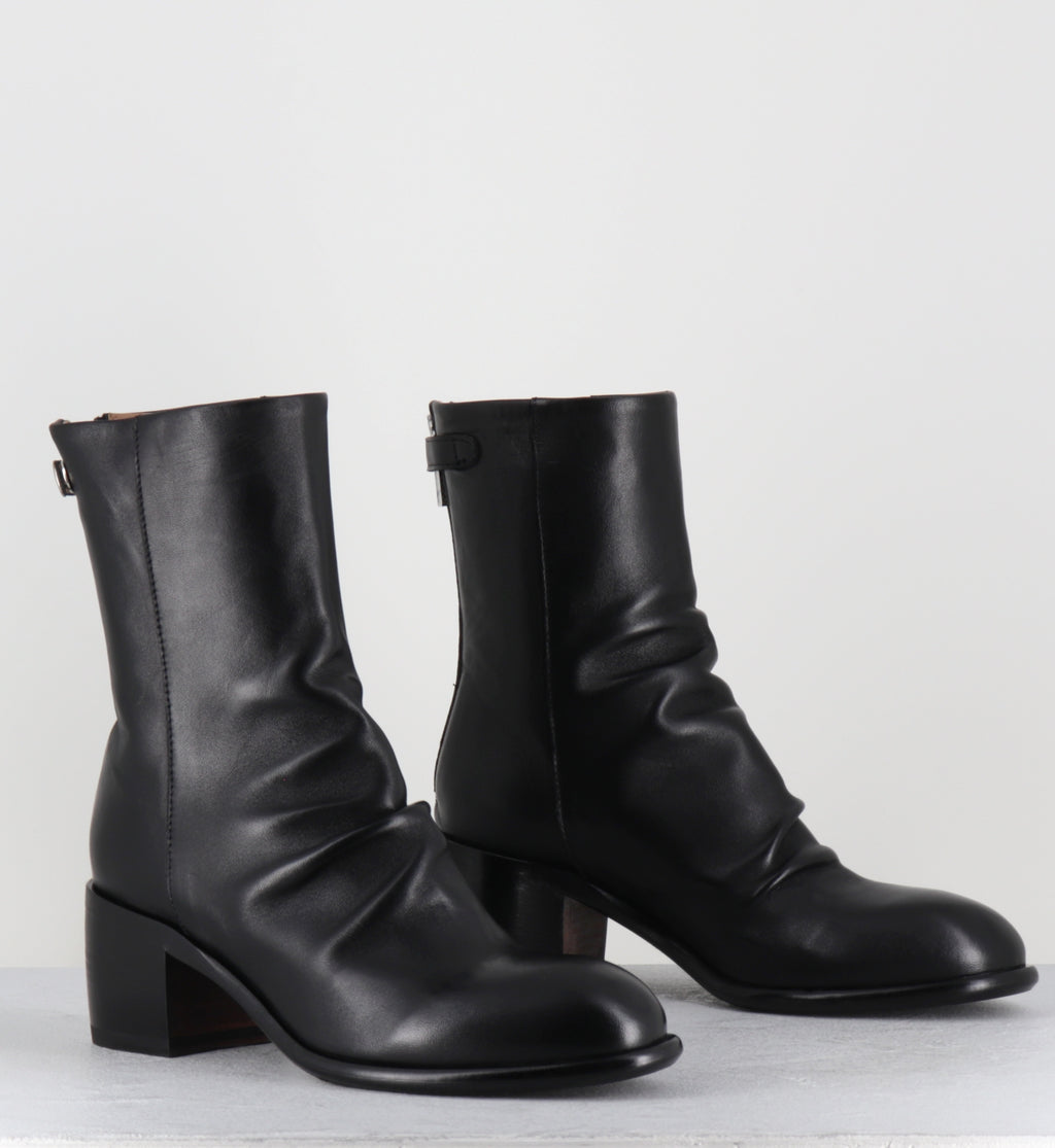 Boots en cuir noir à talon - 6091 GLAMOUR NERO