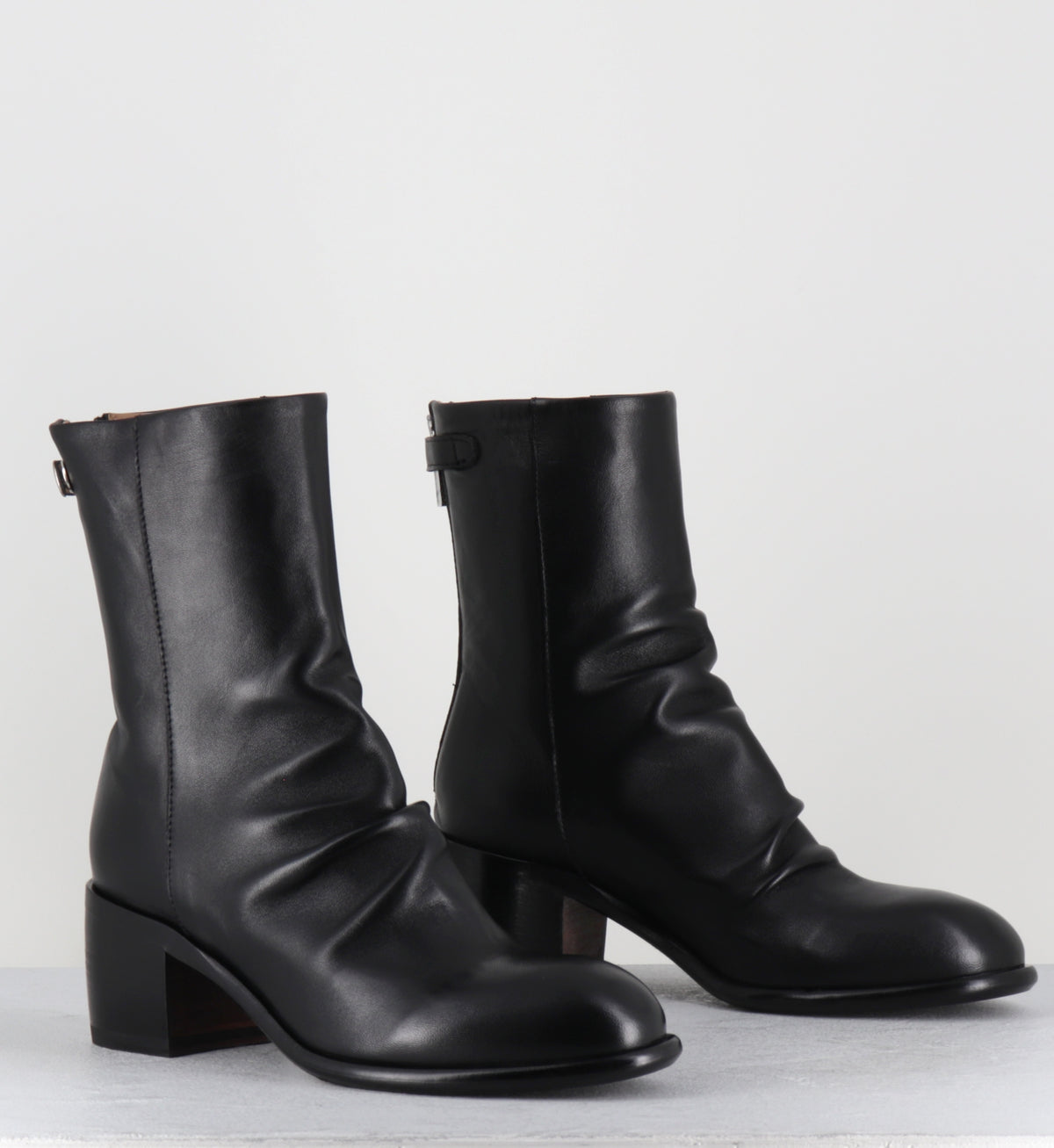 Boots en cuir noir à talon - 6091 GLAMOUR NERO