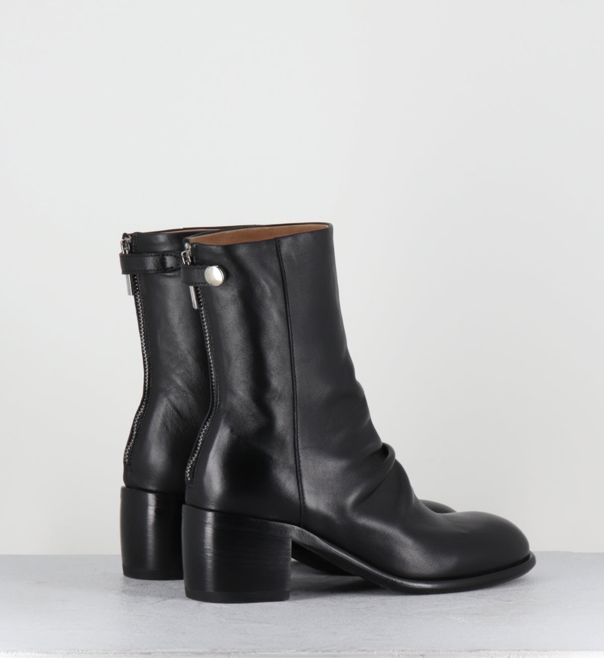 Boots en cuir noir à talon - 6091 GLAMOUR NERO