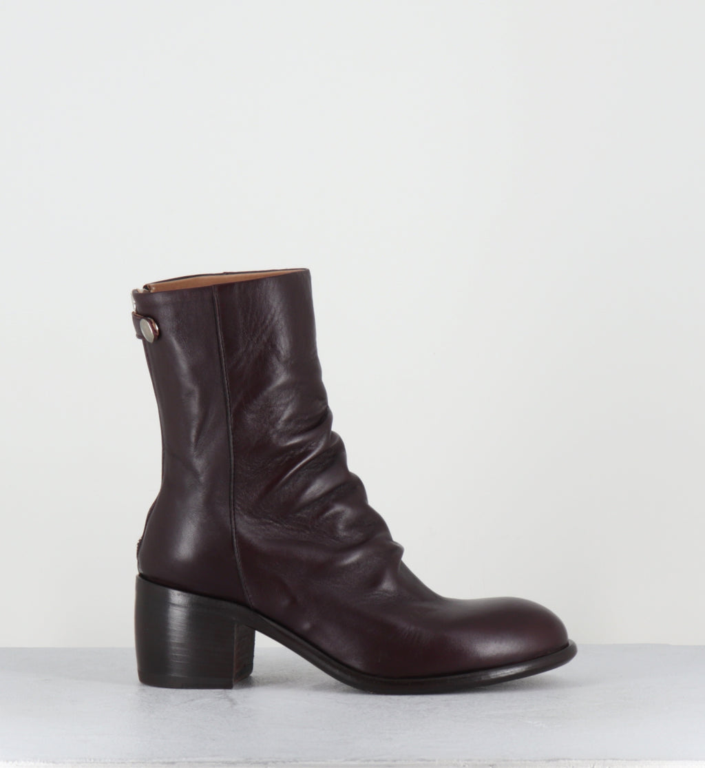 Boots à talon en cuir prune - 6091 GLAM BORDEAUX