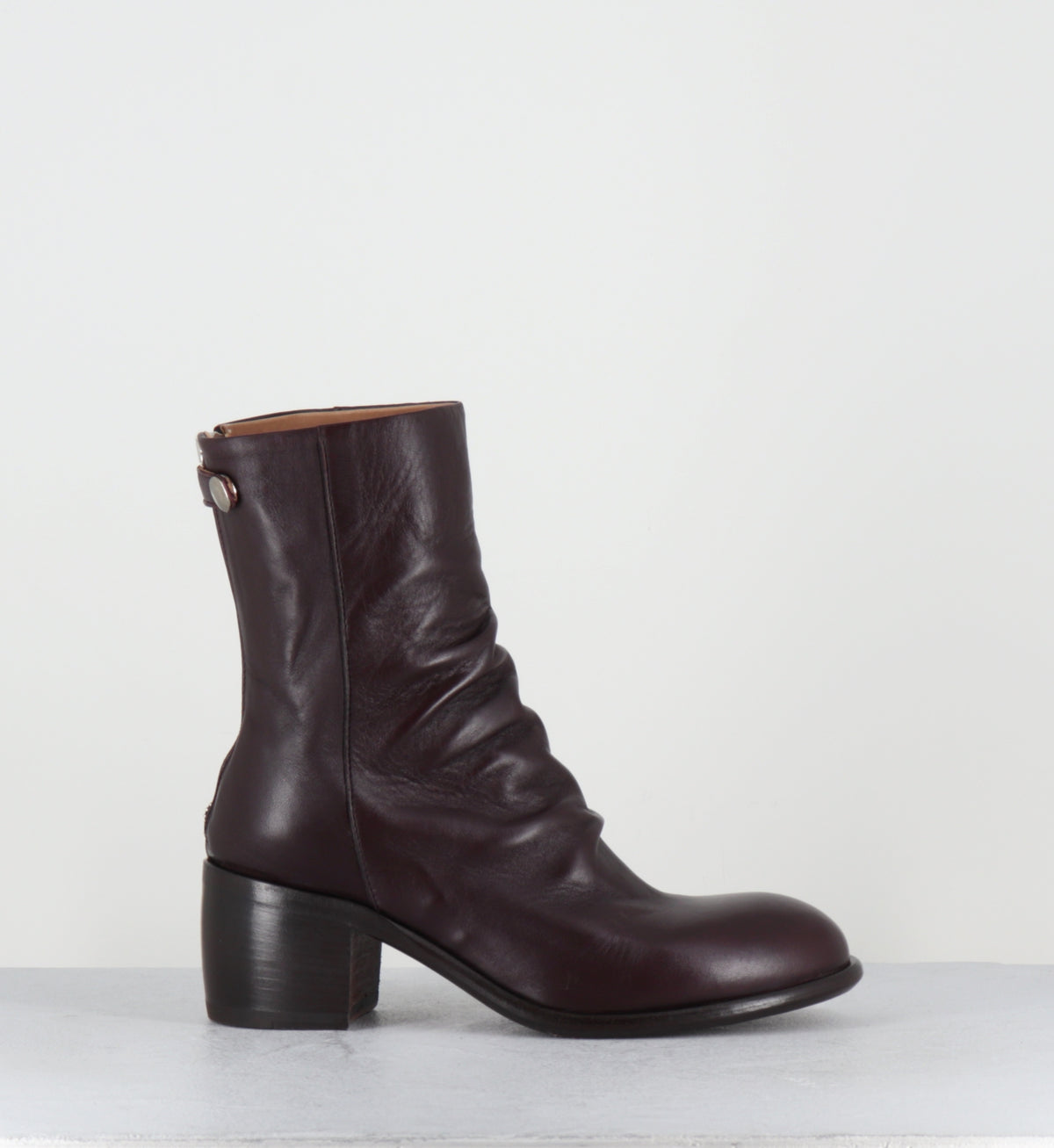 Boots à talon en cuir prune - 6091 GLAM BORDEAUX