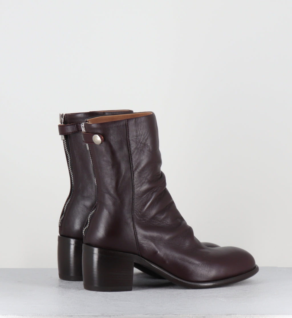 Boots à talon en cuir prune - 6091 GLAM BORDEAUX