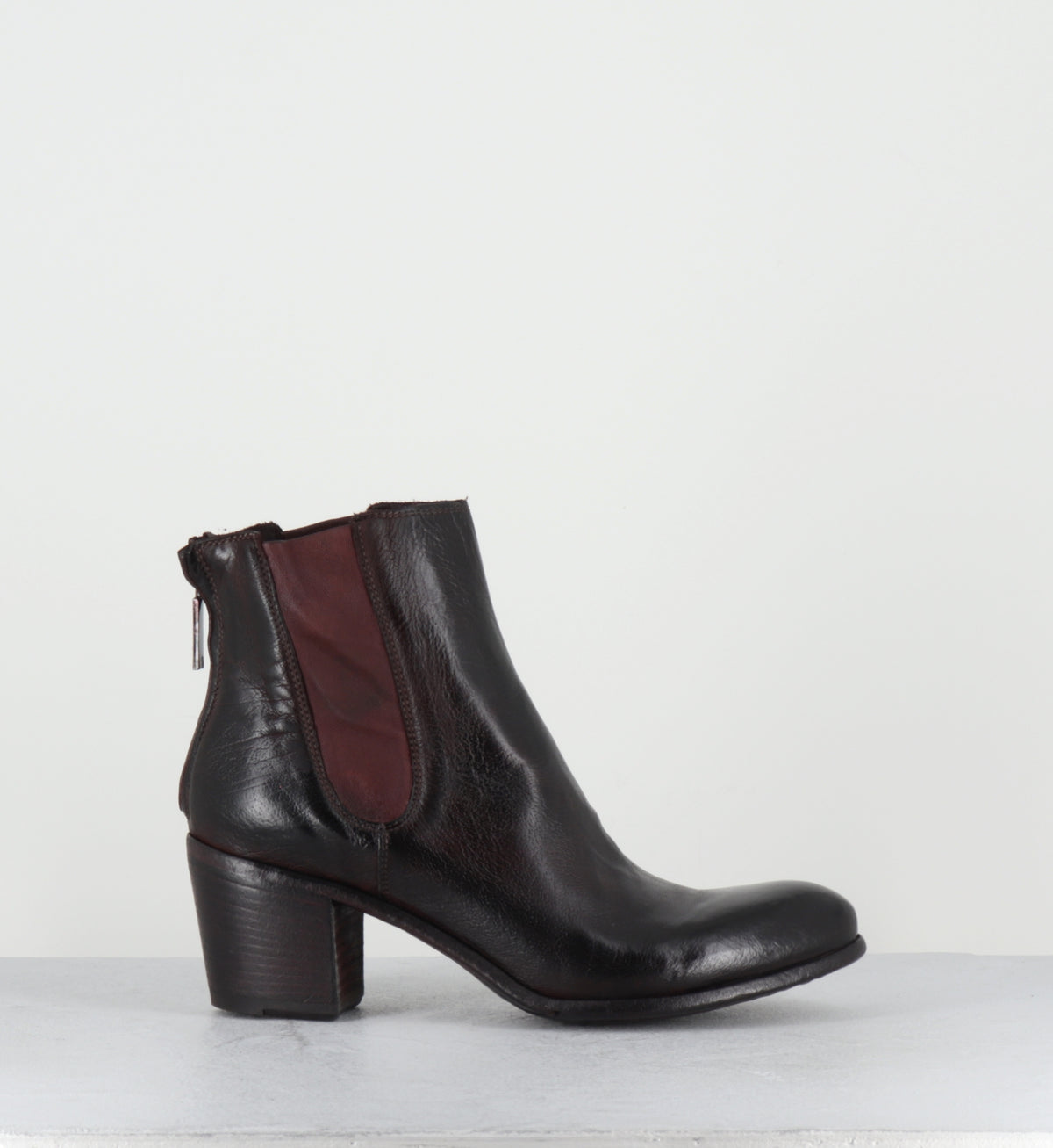 Bottines en cuir prune lavé - BU01A RANCH MOSTO