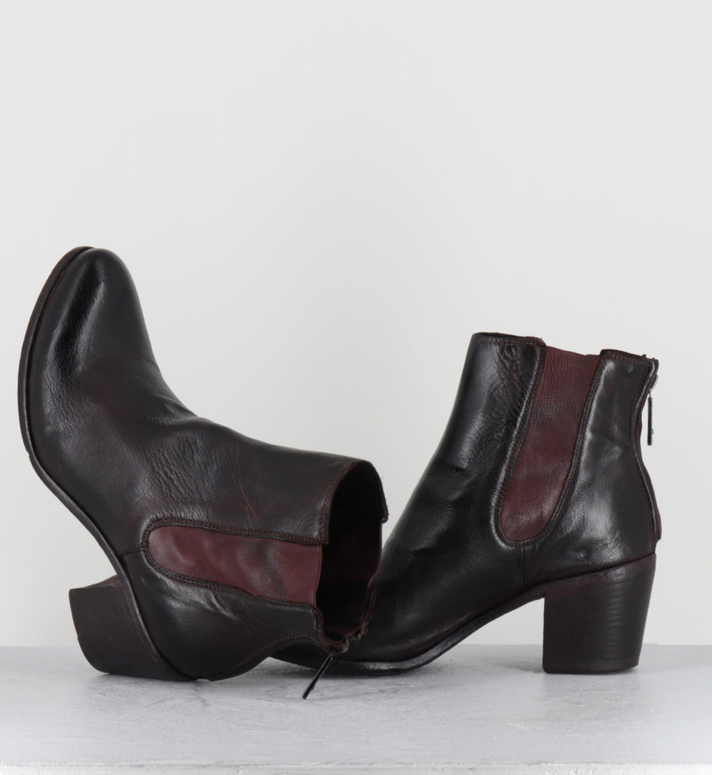 Bottines en cuir prune lavé - BU01A RANCH MOSTO