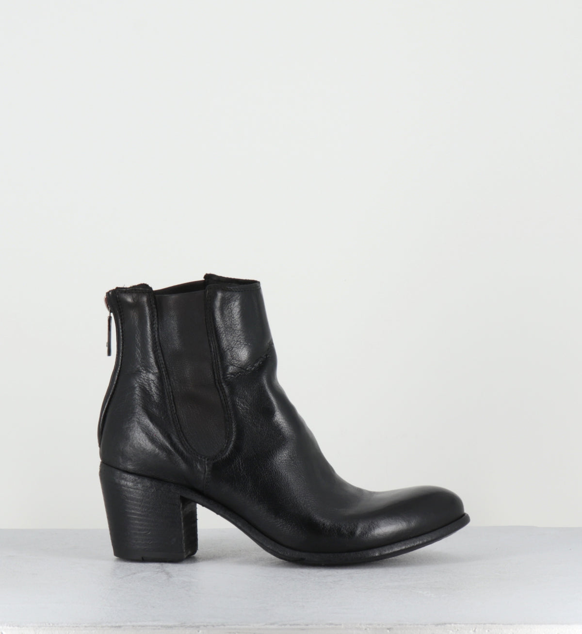Santiags en cuir noir élastique - BU01A RANCH NERO