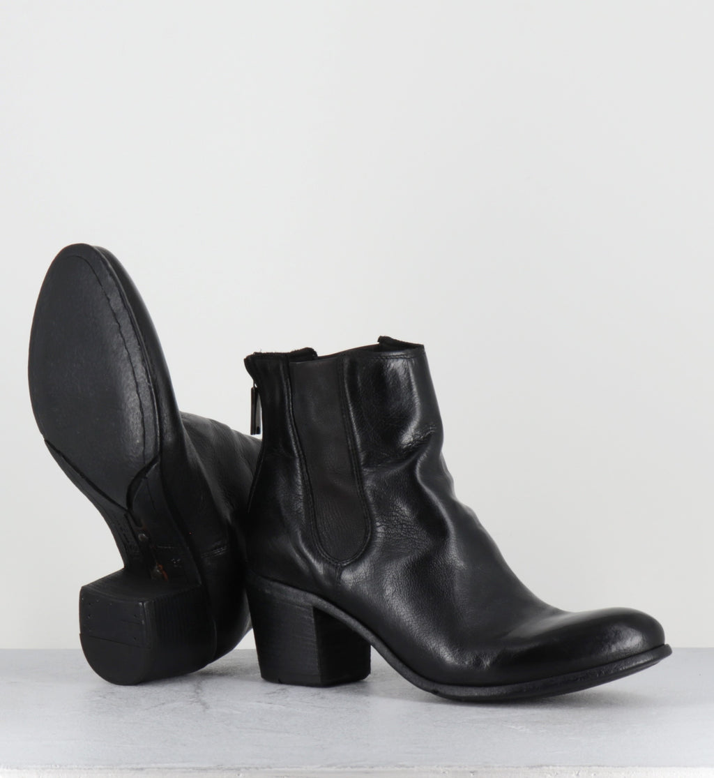Santiags en cuir noir élastique - BU01A RANCH NERO