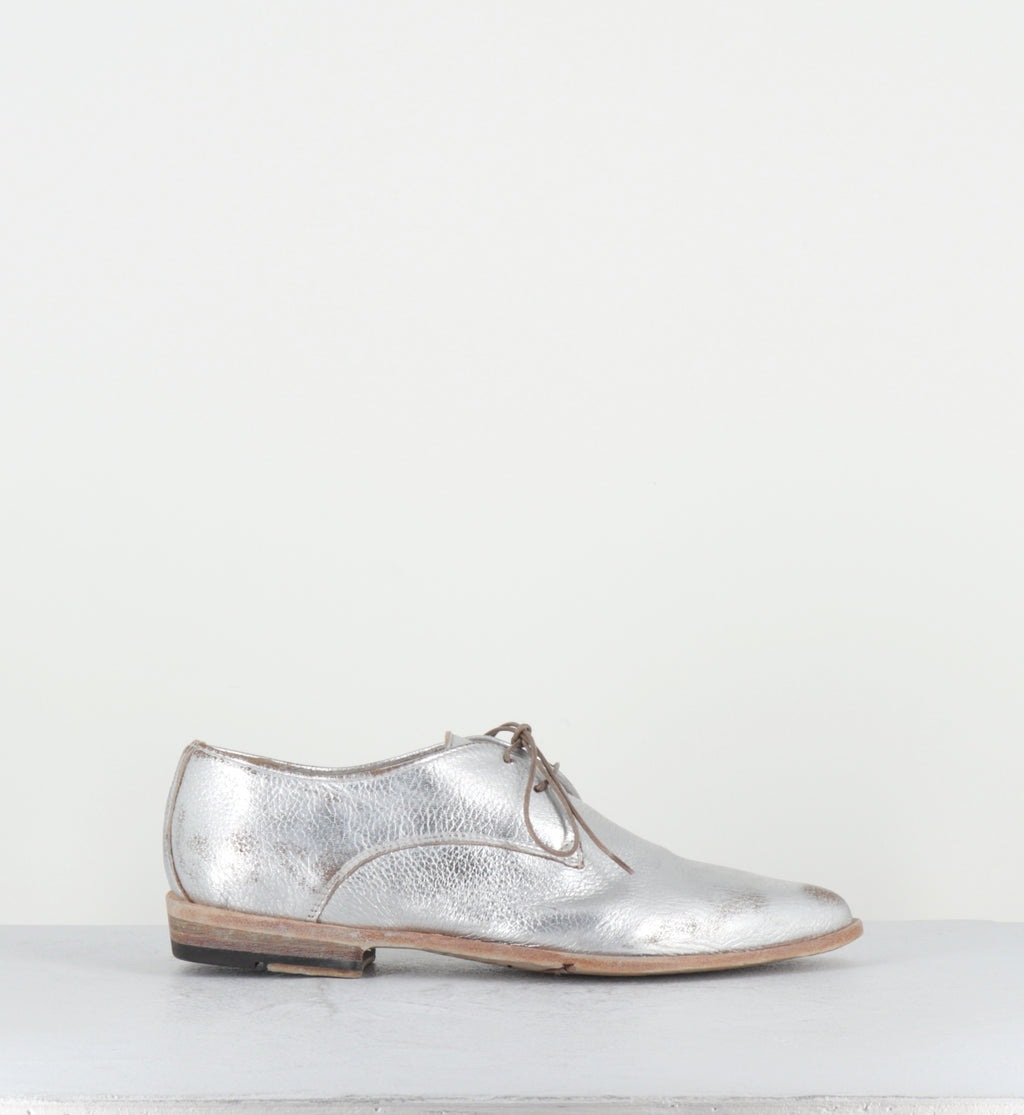 Derby bout pointu cuir argent - DL19A LAM ARGENTO