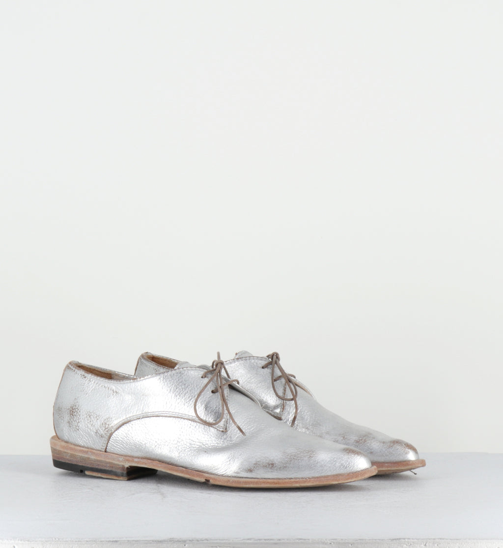 Derby bout pointu cuir argent - DL19A LAM ARGENTO