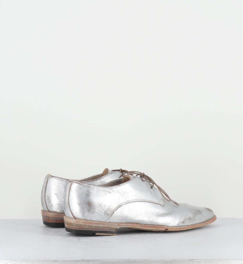 Derby bout pointu cuir argent - DL19A LAM ARGENTO