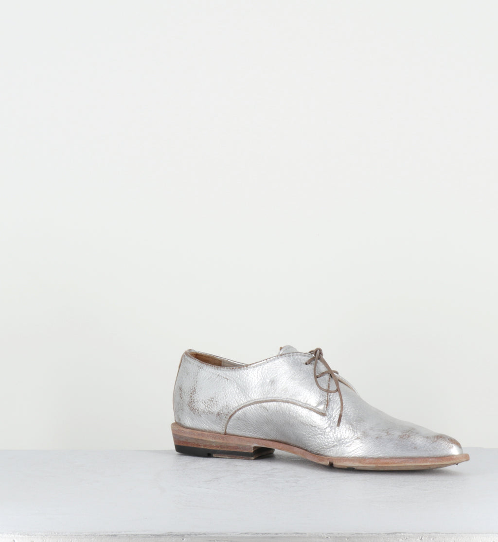 Derby bout pointu cuir argent - DL19A LAM ARGENTO
