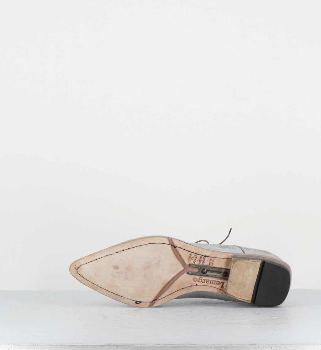 Derby bout pointu cuir argent - DL19A LAM ARGENTO