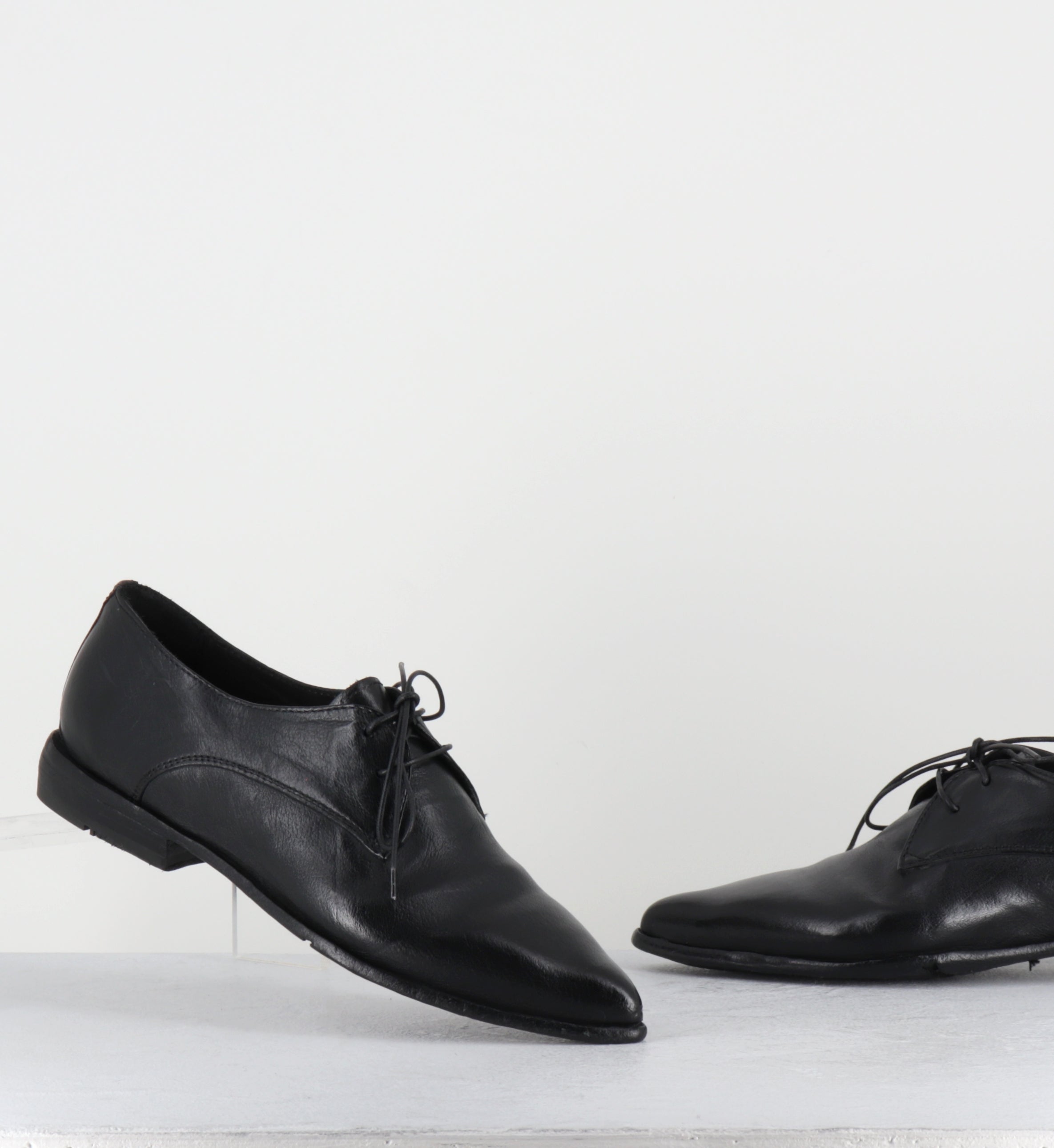 Derby bout pointu cuir noir - DL19A RANCH NERO