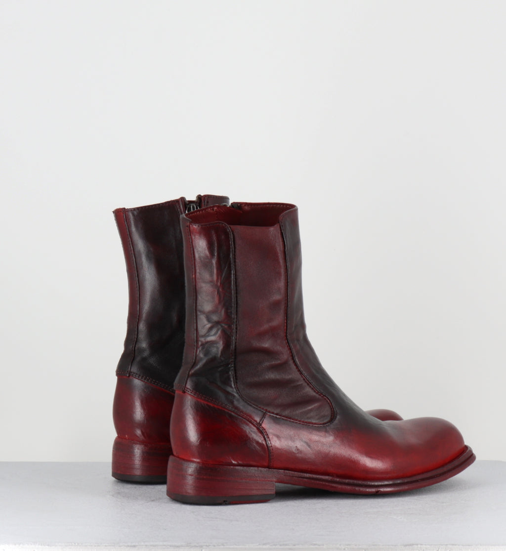 Boots en cuir rouge et noir horse leather - DT05A HORSE ROSSO