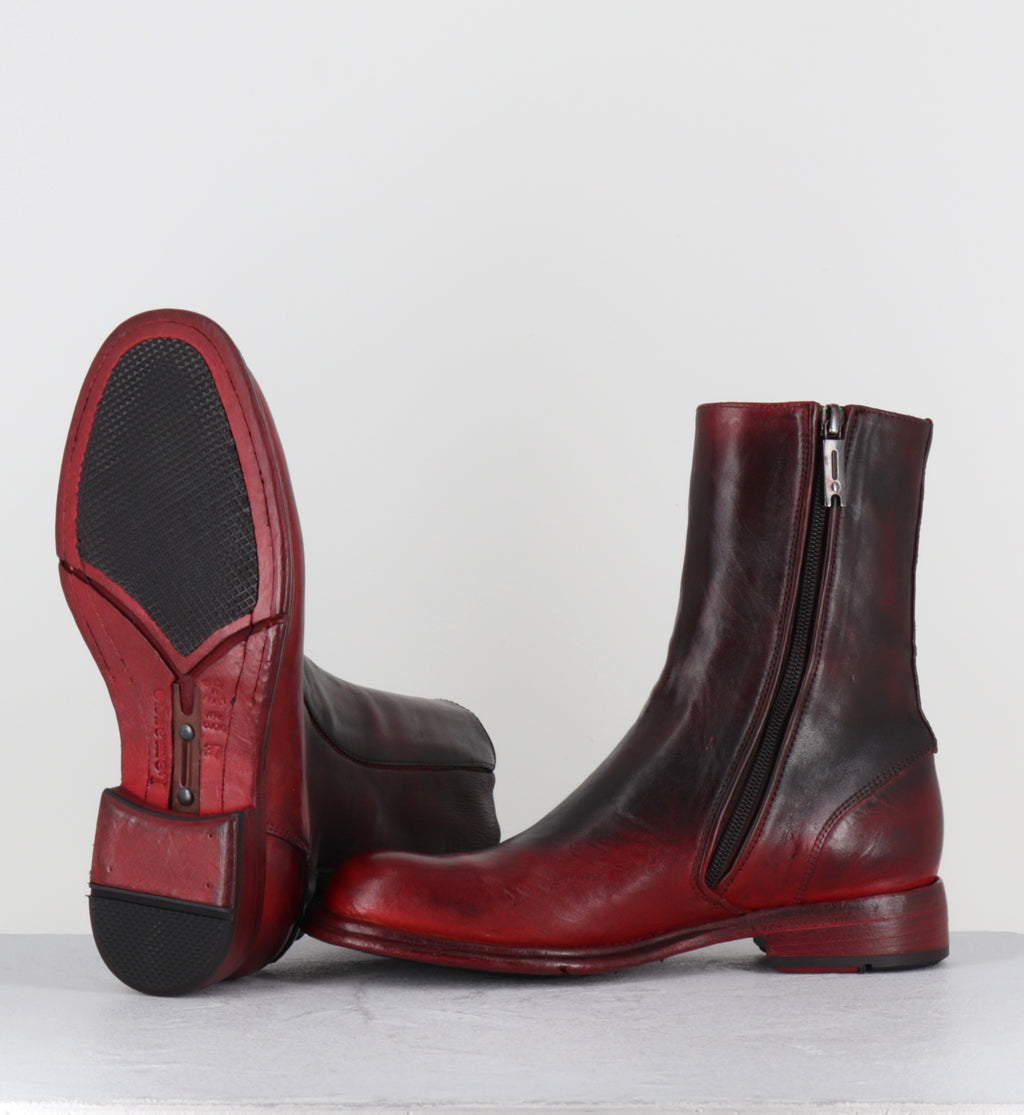 Boots en cuir rouge et noir horse leather - DT05A HORSE ROSSO